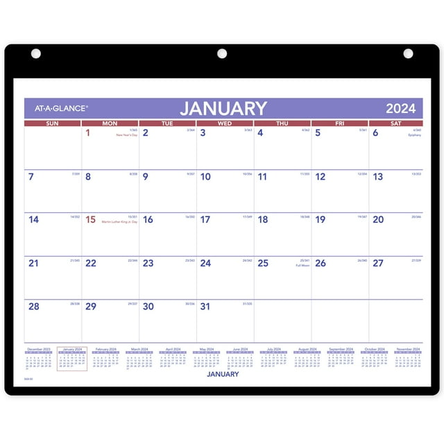 2024 ATAGLANCE 11" x 8" Monthly Wall Calendar with Jacket (SK80024