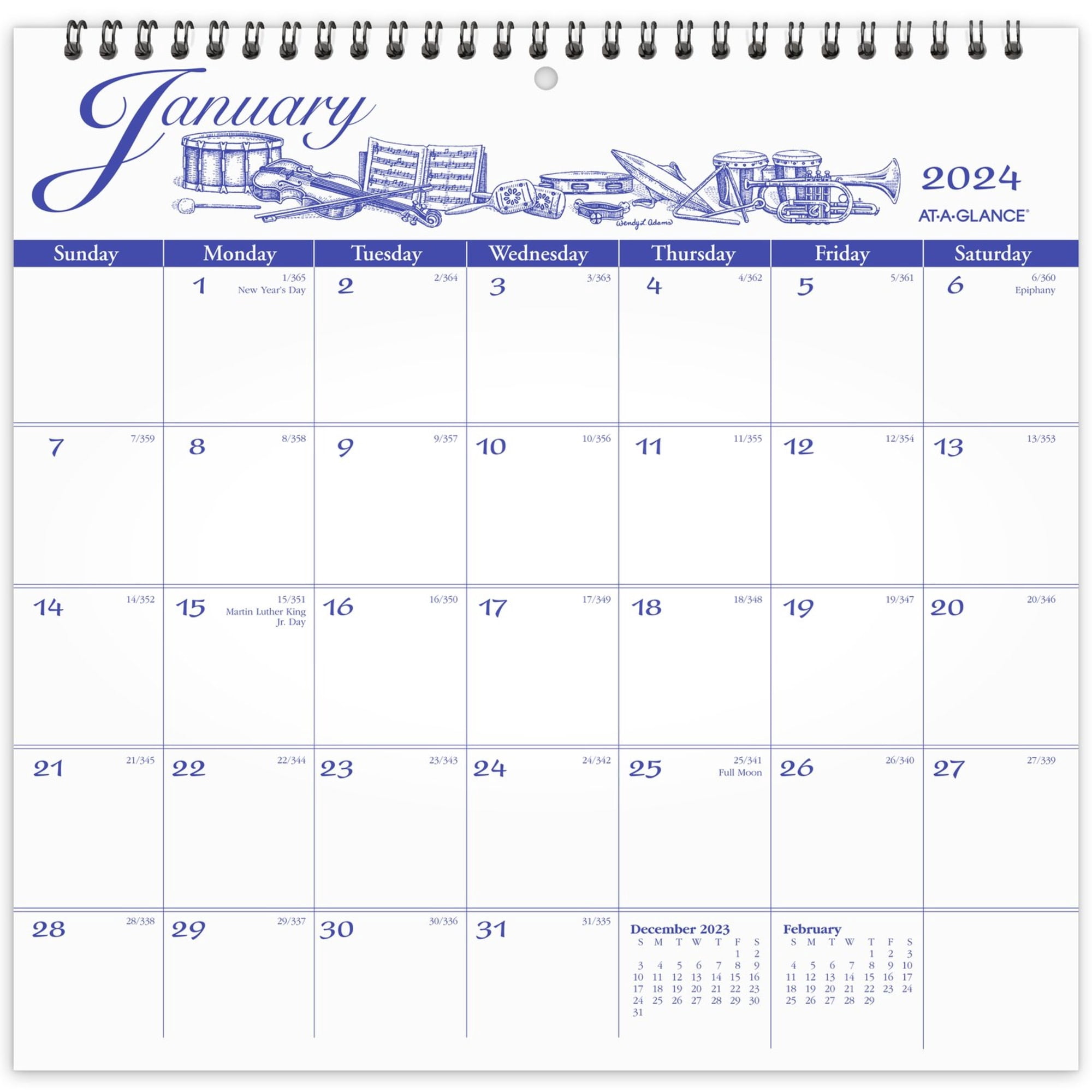 AT-A-GLANCE 2021 Wall Calendar - 12x12 Inch, Monthly, Illustrator's Edition