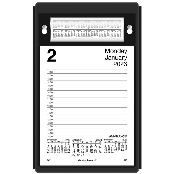 2024 AT-A-GLANCE Style 8" x 5" Daily Desk Pad Calendar Refill White/Black (E458-50-24)
