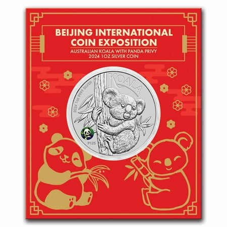 2024 AUS 1 oz Silver Koala Beijing Expo Colorized Panda Privy