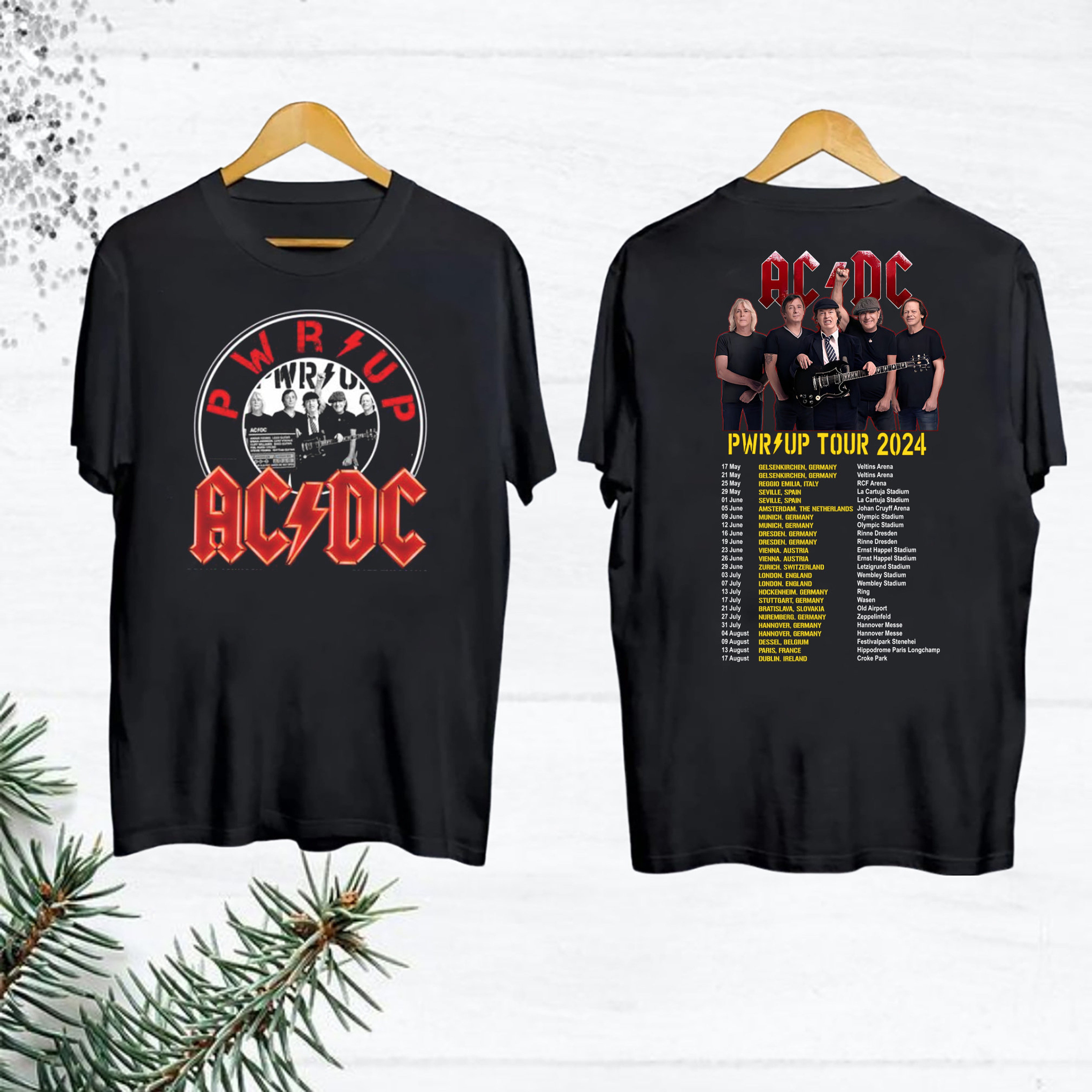 2025 Acdc Pwr Up World Tour TShirt, Rock Band Acdc 2025 Concert Shirt