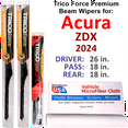 thumbnail image 1 of 2024 Acura ZDX Performance Beam Wipers (Set of 3) w/Rear Wiper, 1 of 2