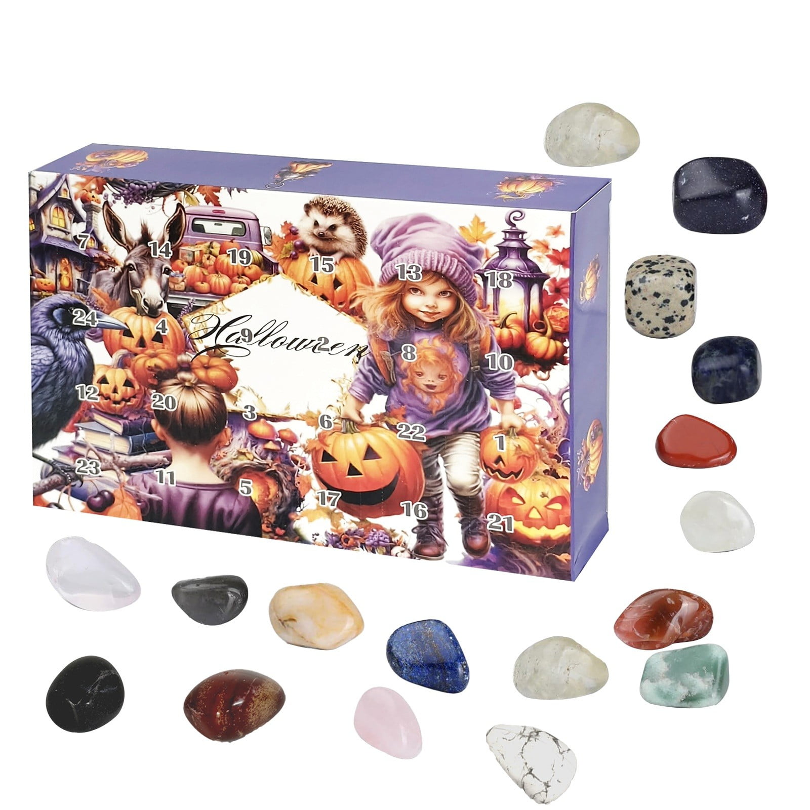 2024 Advent Calendar 24 Natural Stone Day Pumpkin Countdown Toothbrush