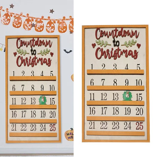 2024 Advent Calendar Coffin Shape Calendar Decoration DIY Moving Wood