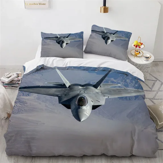 2024 Airplane Duvet Cover King Size Microfiber Flying Plane Bedding Set Aircraft Sky Print Comforter Cover For Kids Boys