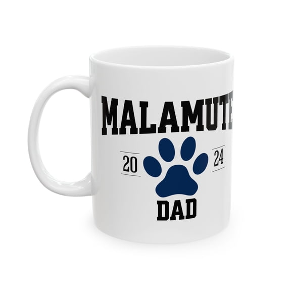 2024 Alaskan Malamute Dad White Ceramic Mug, (11oz, 15oz)