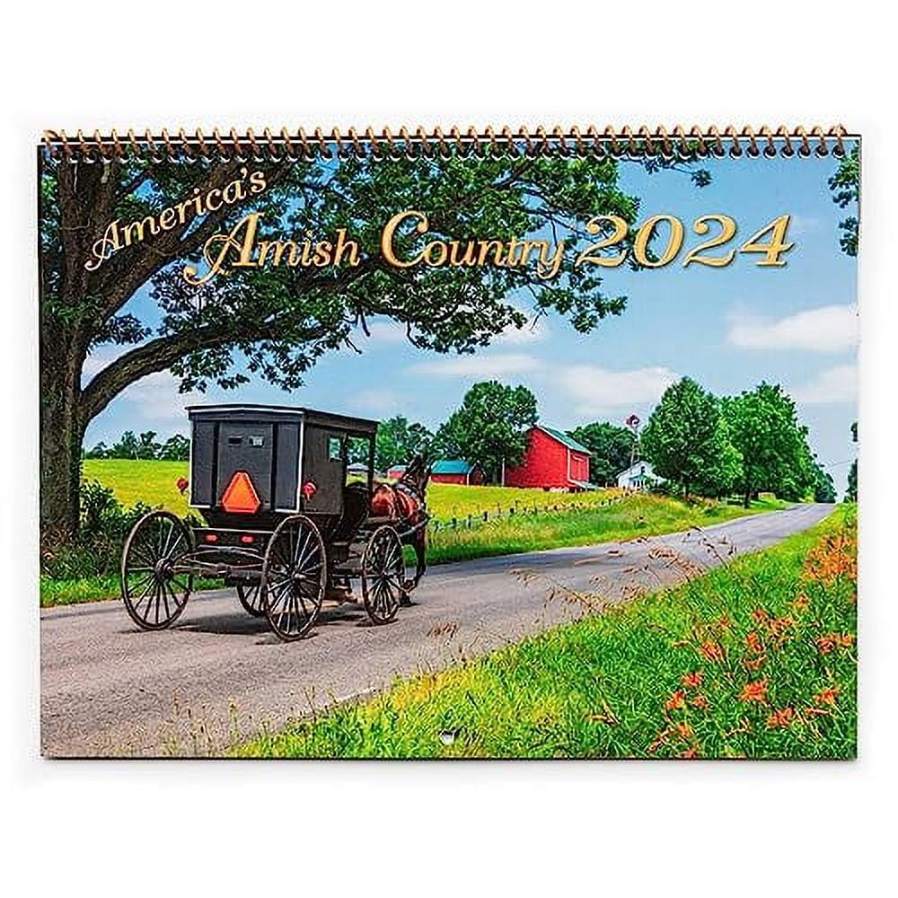 2024 Amish Calendar Scenic Amish Country Hanging Calendar, 12 X 18 In