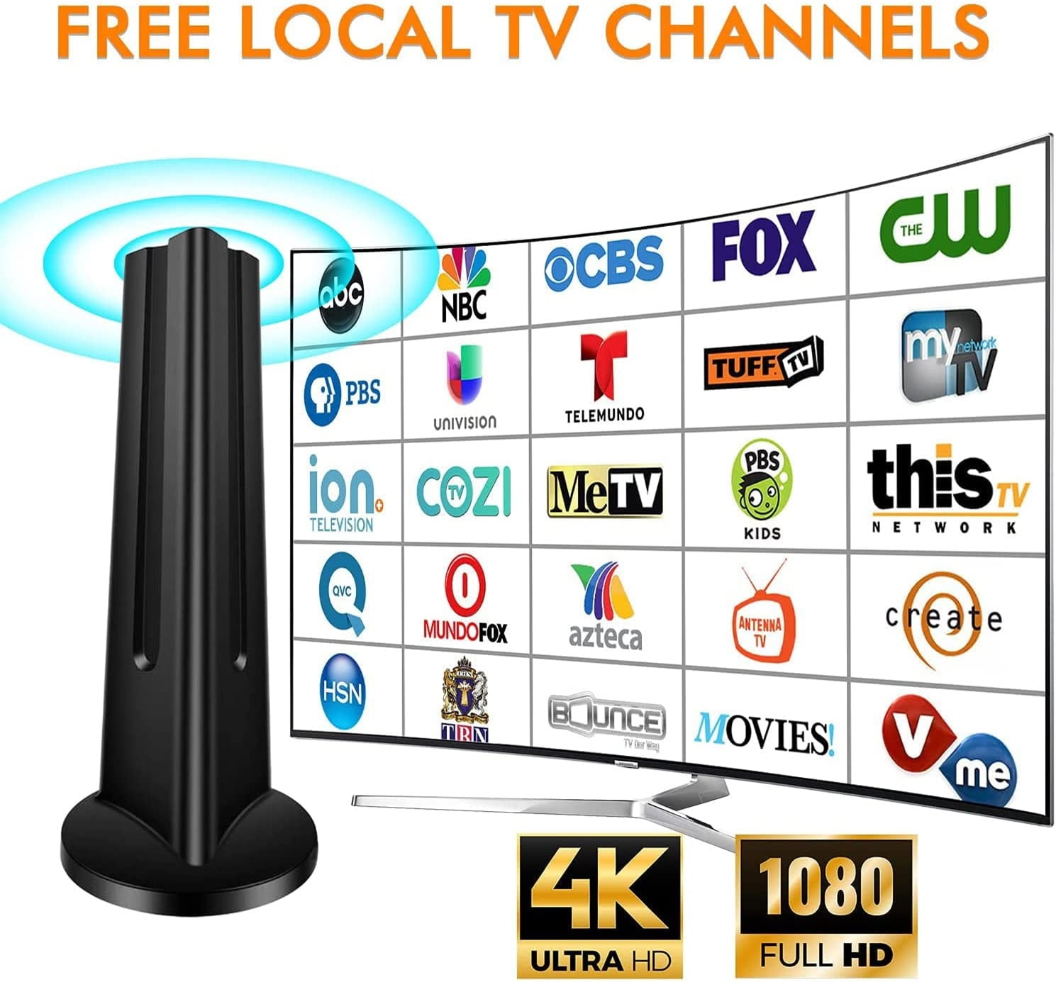 [2024] Amplified HD Digital TV Antenna 150 Miles Long-Range Reception Support 4K 1080p Indoor TV Digital HD Antenna Freeview Life Local Channels All Type Television Switch Amplifier Signal Booster