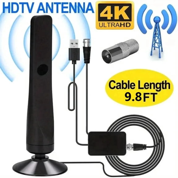 Digital HD TV Antenna for Smart TV Indoor, Long Range TV Antennas for Free Channels, Support 4K 1080p for Local Channels