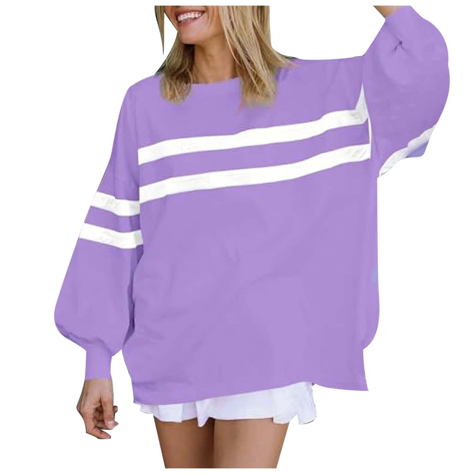 2024 And Winter Women's Solid Color Striped Round Neck Long Sleeved