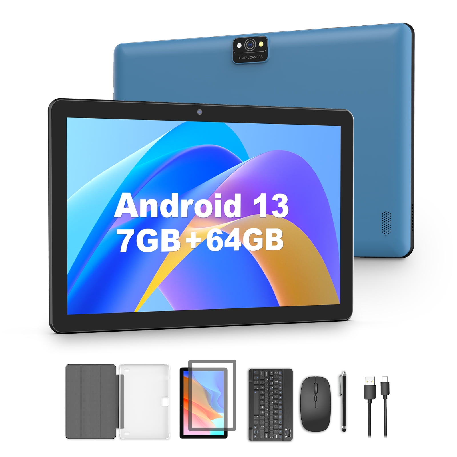 PUTTECH 10 inch Tablet Android 13 Tablets, Quad-Core Tablet PC, 7GB RAM, 64GB ROM, 1TB Expand, 6000mAh, 1280x800 HD Touch Screen, 2MP+8MP, Wifi, Dual Camera - Blue - Walmart.com PUTTECH 10 inch Tablet Android 13 Tablets, Quad-Core Tablet PC, 7GB RAM, 64GB ROM, 1TB Expand, 6000mAh, 1280x800 HD Touch Screen, 2MP+8MP, Wifi, Dual Camera - Blue - Walmart.com