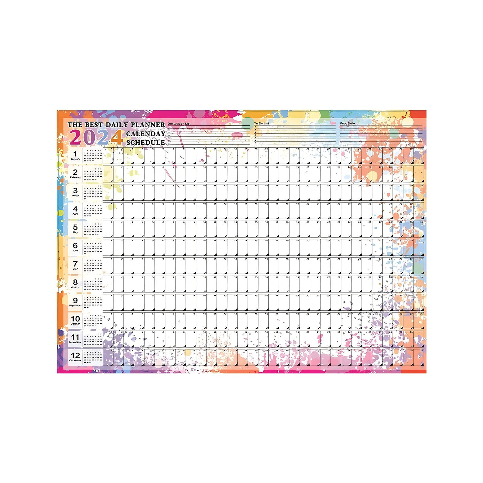 2024 Annual Desk Calendar Interesting Calendar Simple Plan Table ...