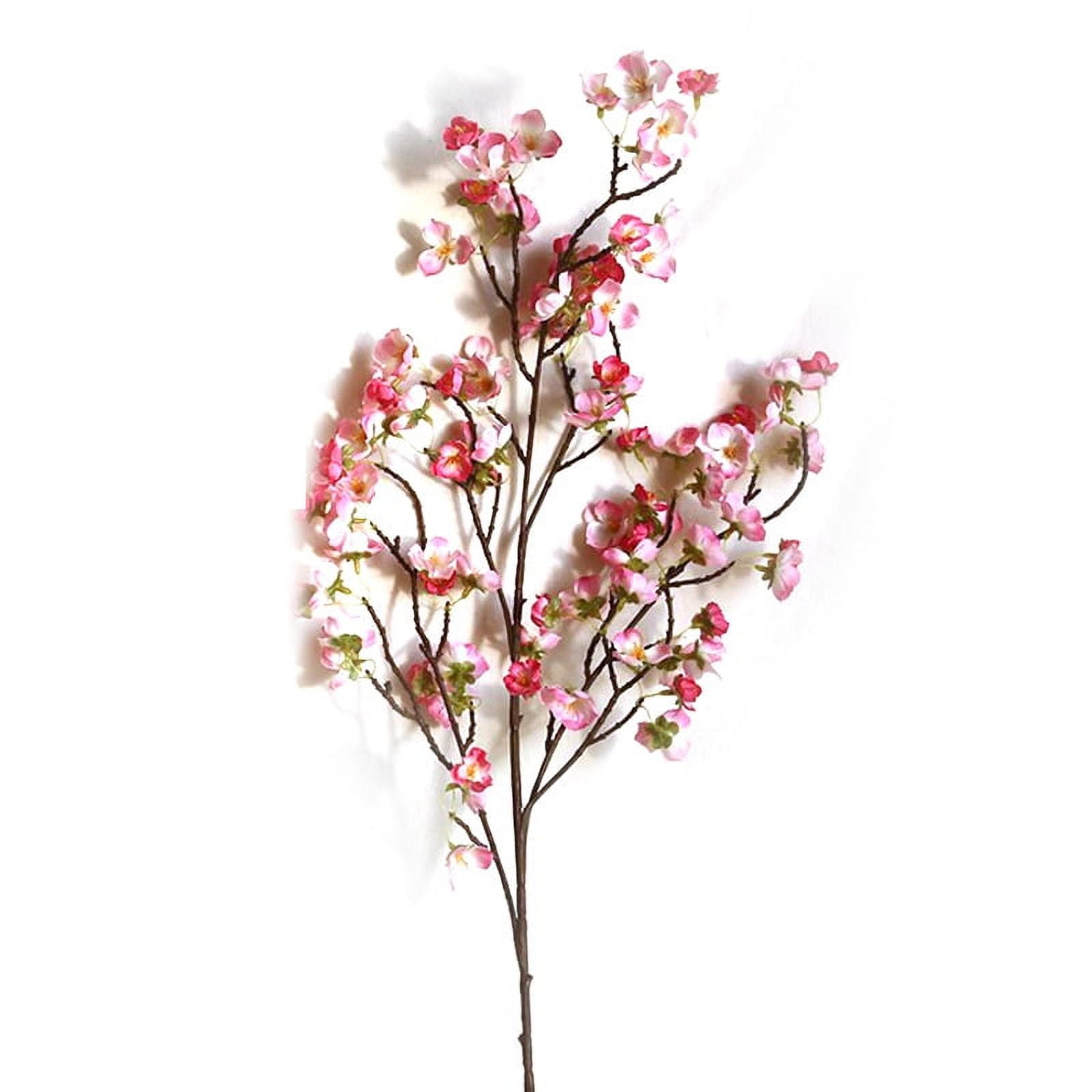 2024 Artificial Cherry Blossom 4 Branches Decorative Lifelike Cherry