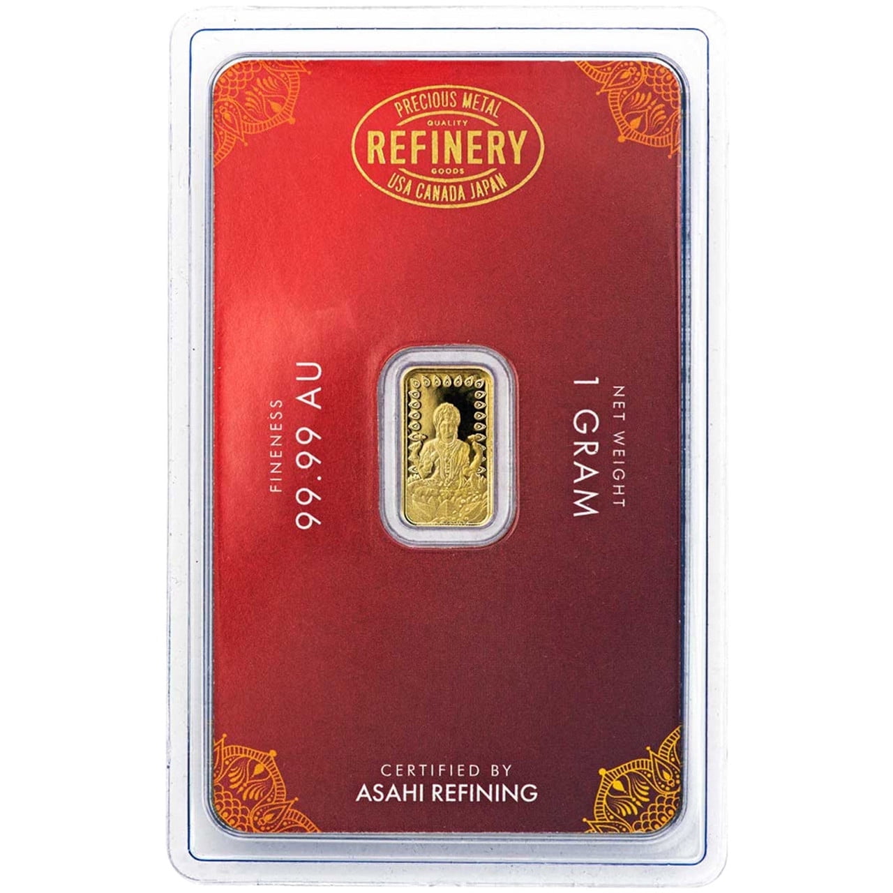 ASAHI INDUSTRY 2024 Asahi Refining Diwali Lakshmi 1 Gram Gold Bar in Graphic Assay