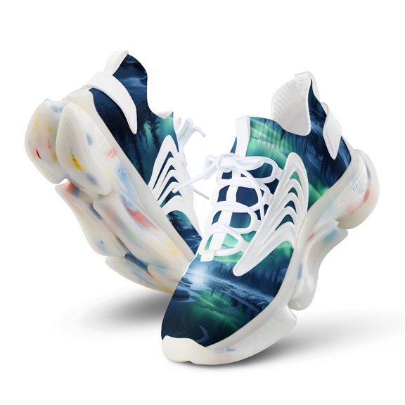 2024 Aurora Starry Sky Women Or Men Lace Up Flat Sneakers Female Mesh Walking Footwear
