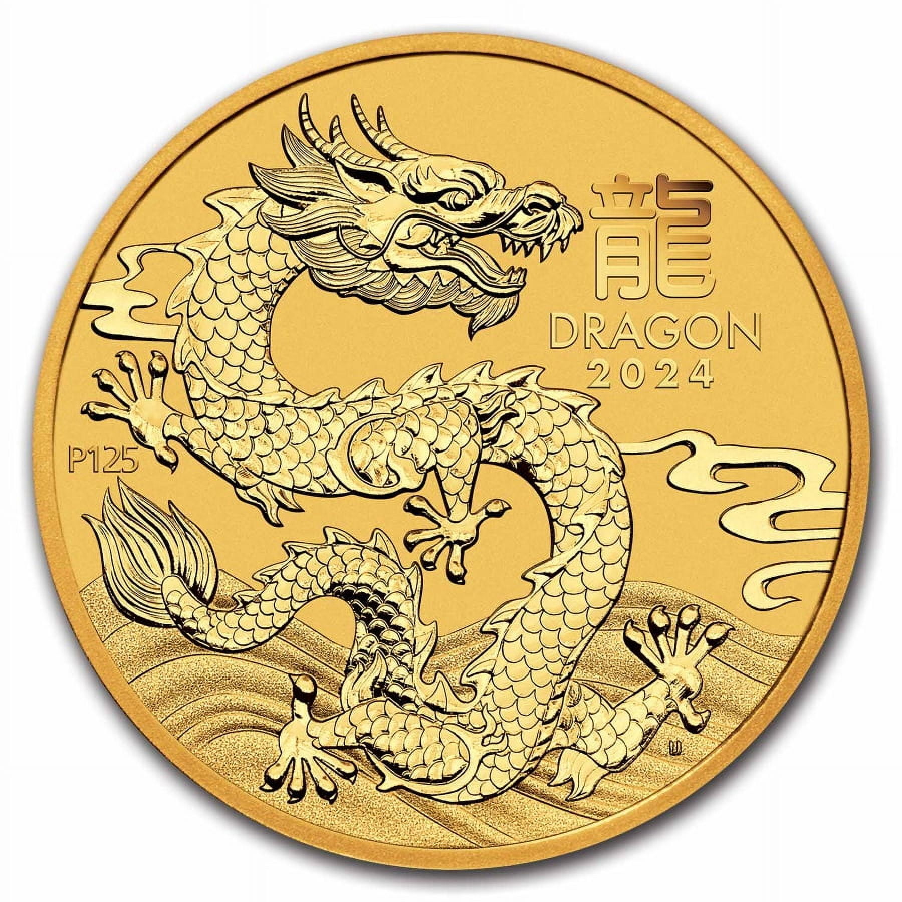 希少になる Australia 2024 Gold BU oz 1/4 Coin, Bullion Dragon Lunar クラシック
