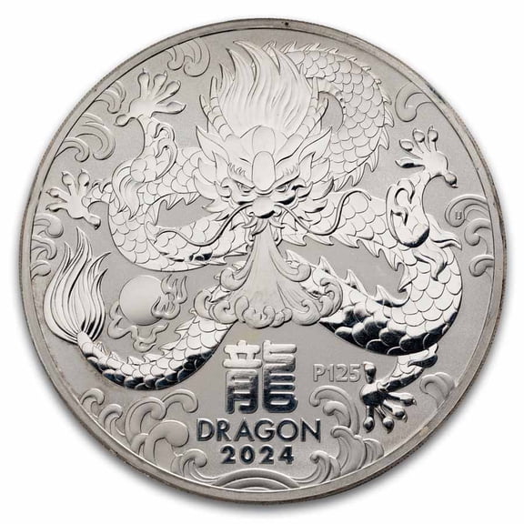 2024 Australia 1 kilo Silver Lunar Dragon BU (Abrasions)