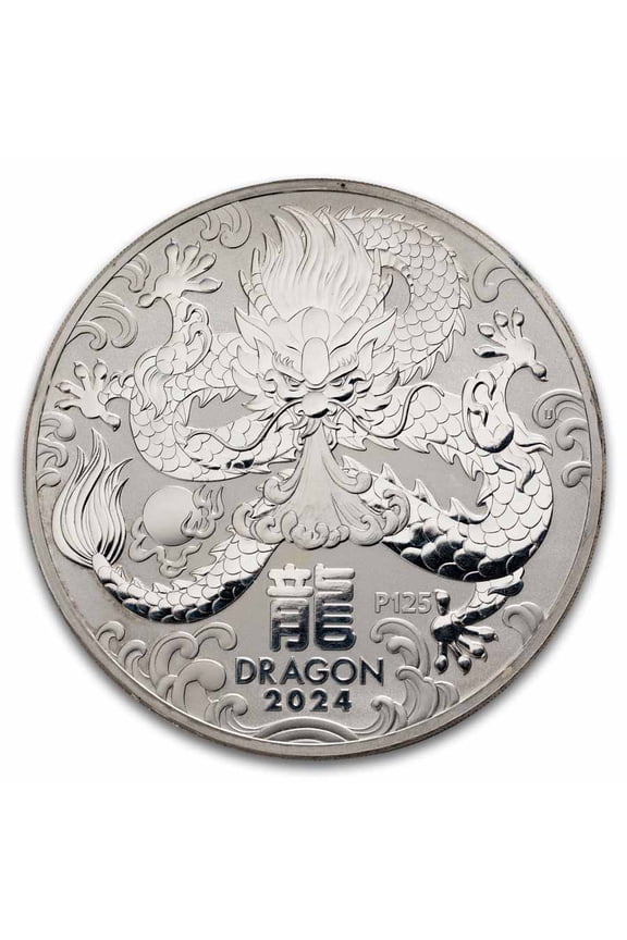 2024 Australia 1 kilo Silver Lunar Dragon BU (Abrasions)