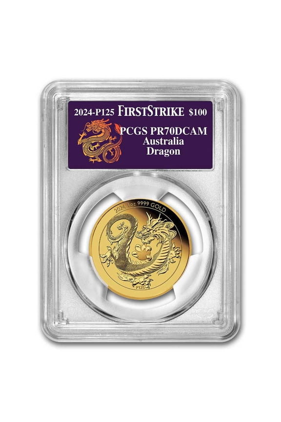 2024 Australia 1 oz Gold Dragon PR-70 PCGS (FS)