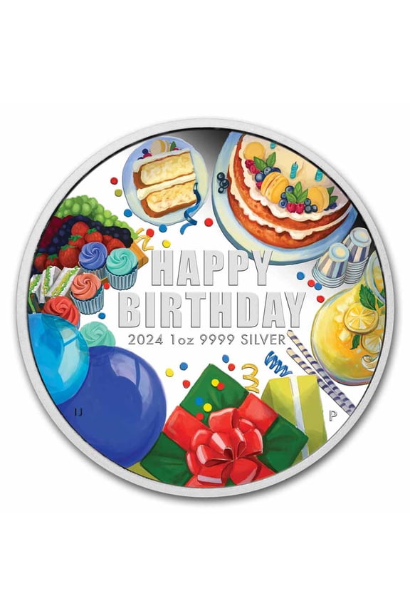 2024 Australia 1 oz Silver Colorized Happy Birthday Proof