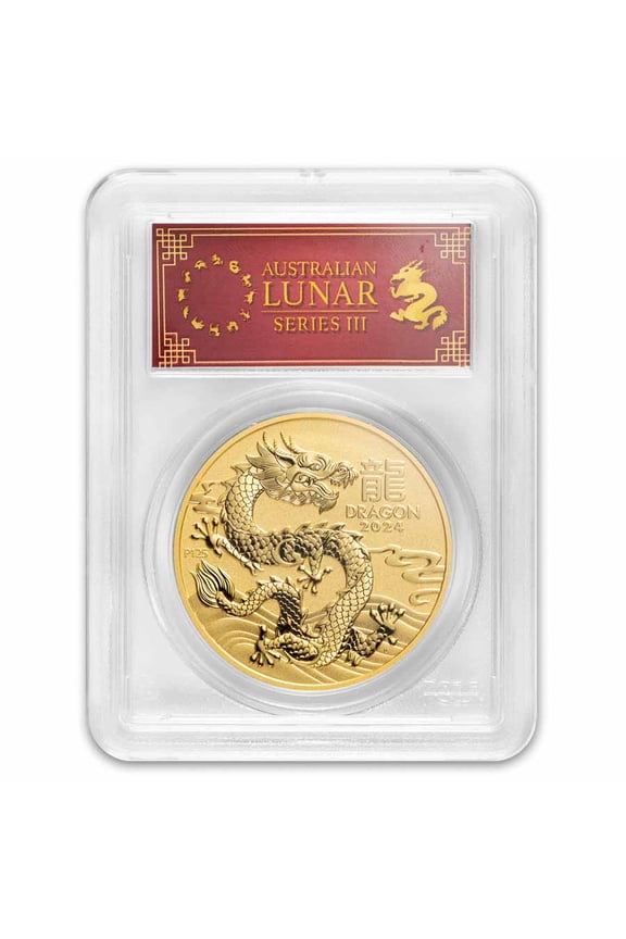 2024 Australia 2 oz Gold Lunar Dragon MS-70 PCGS (Red Label)