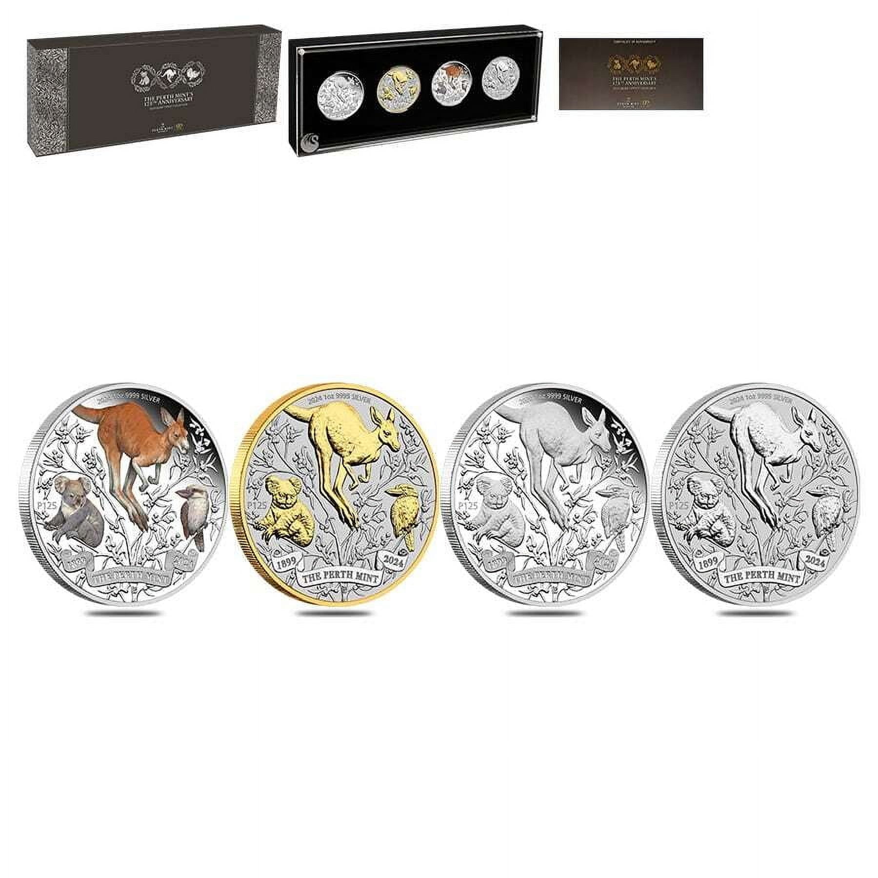 Perth Mint 2024 Australia 125th Anniversary 4 oz Silver 4-Coin Set