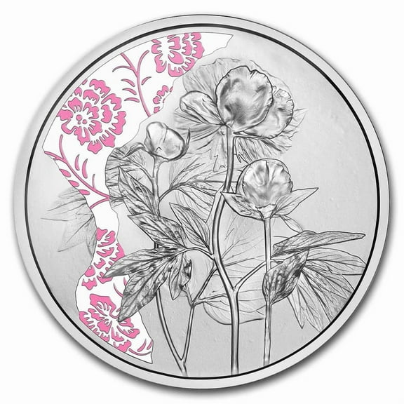 2024 Austria Proof Silver 10 Language of Flowers (Peony)