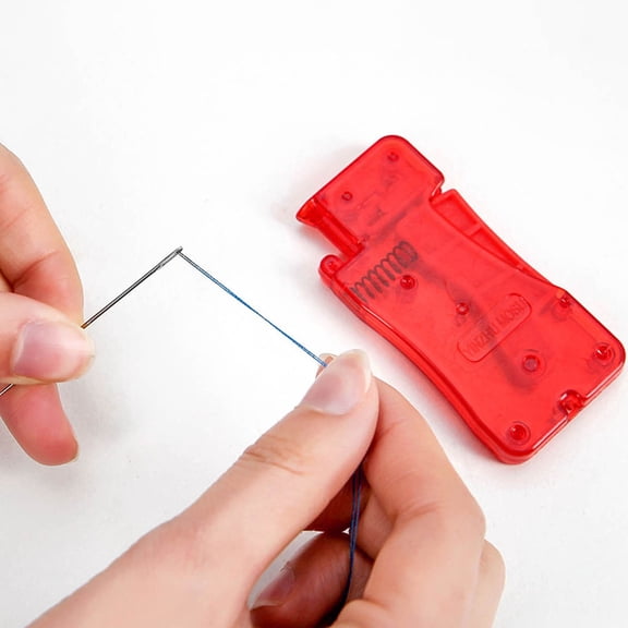 2024 Automatic Needle Threaders Self Thread DIY Sewing Tool for Hand Stitching and Woodworking Machine, 7.2 cm, Red