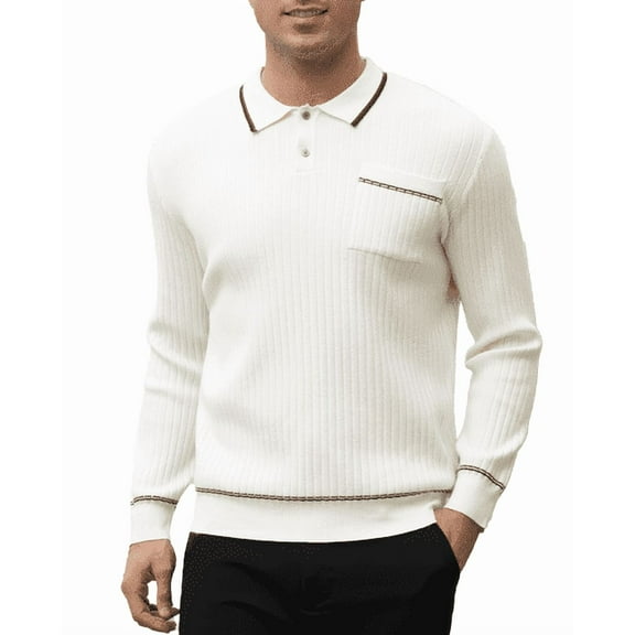 2024 Autumn New Polo Knitted Collar Knitted Sweater Handsome, Versatile, Simple and Fashionable