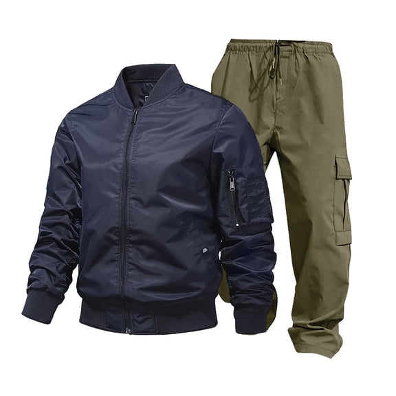 2024 Autumn And Winter Hot New Products Men's Flight Jacket And Trousers 2 Piece Set Air Force Suit Multiple Colors And Sizes Windproof Functional Pocket Design