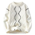 thumbnail image 1 of 2024 Autumn/Winter Men's Leisure Port Fashion Knitted Crew Neck Loose Sweater, 1 of 2