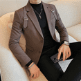 2024 Autumn Winter New Strap ration Suit Jacket for Men Fashion Slim