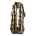 thumbnail image 1 of 2024 Autumn and Winter Fashion Plaid Jackets for Womens Plus Size Chiffon Long Sleeve OL Shirt Casual Loose Tops Blouse, 1 of 3