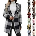thumbnail image 1 of 2024 Autumn and Winter Fashion Plaid Jackets for Womens Plus Size Coat Long Sleeve Plaid Faux Shearling Oversized Jacket, 1 of 9