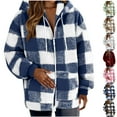 thumbnail image 1 of 2024 Autumn and Winter Fashion Plaid Jackets for Womens Plus Size Straight Cardigan Button Pocket Coat, 1 of 4