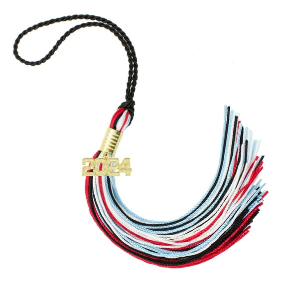 2024 BLACK / RED / WHITE / LTBLUE GRADUATION TASSEL - EVERY SCHOOL COLOR AVAILABLE -MADE IN USA