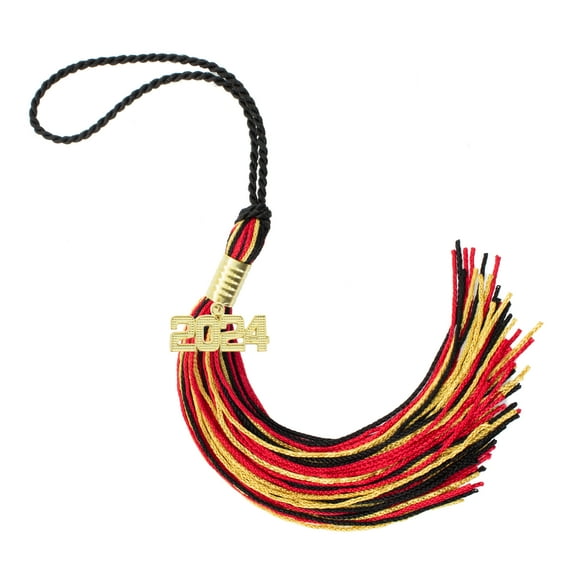 2024 BLACK / RED / WHITE / ROMAN GOLD TASSEL - EVERY SCHOOL COLOR AVAILABLE -MADE IN USA