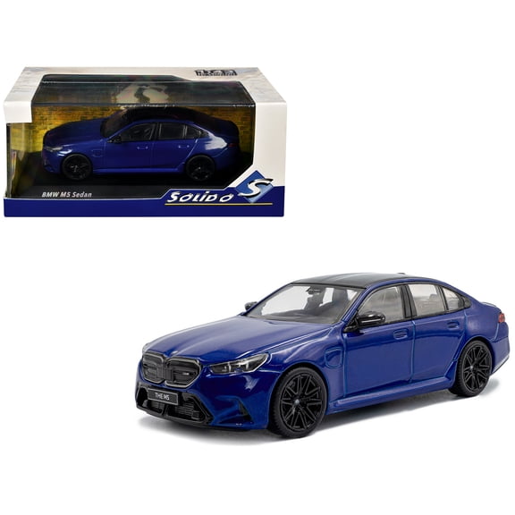 2024 BMW M5 Sedan Marina Bay Blue Metallic with Black Top 1/43 Diecast Model Car by Solido