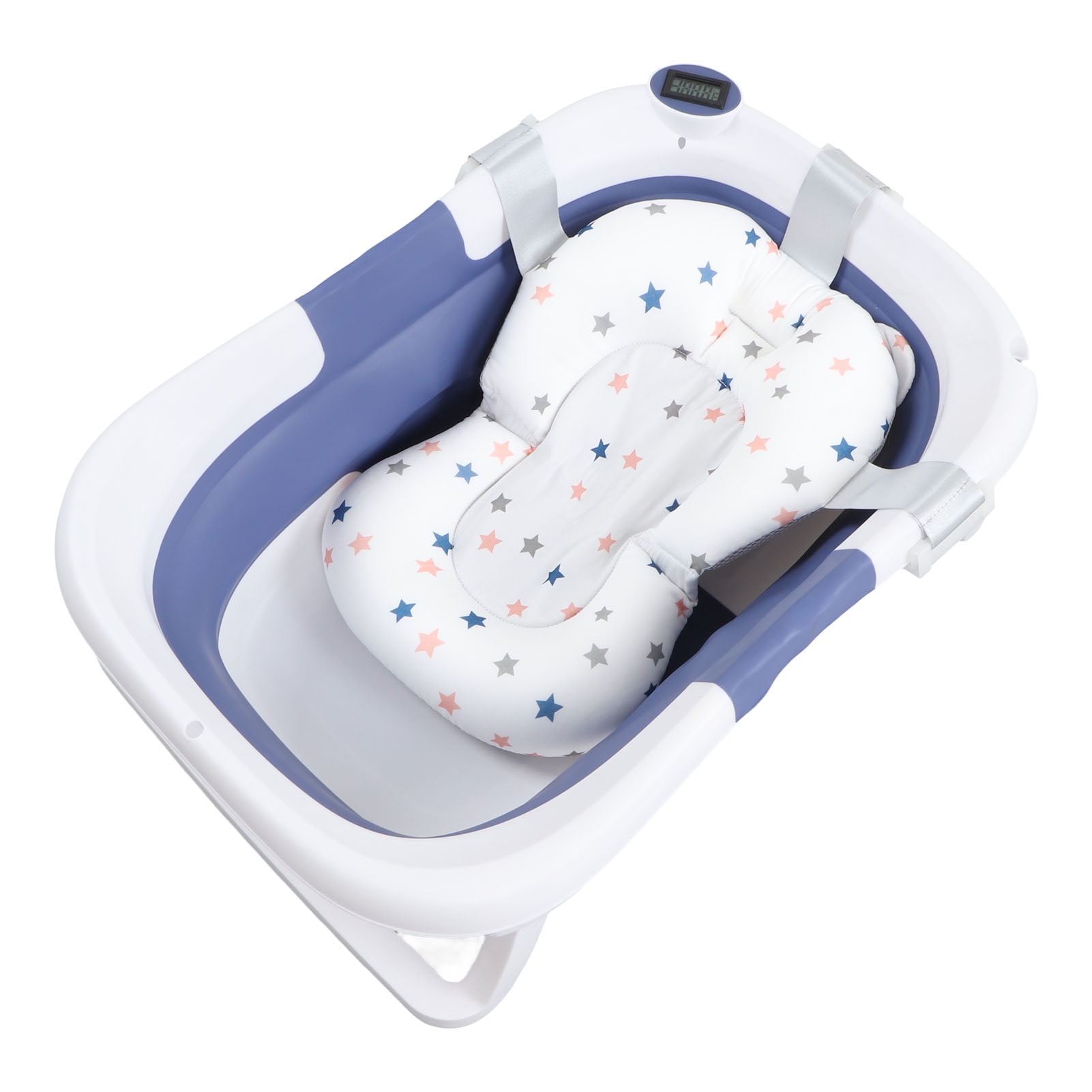 2024 Baby Bath Tub Prevent Slipping Suspension Pad Thermometer Drain