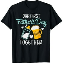 2024 Baby T-Shirt Funny Dad And Son Our First Fathers Day Together