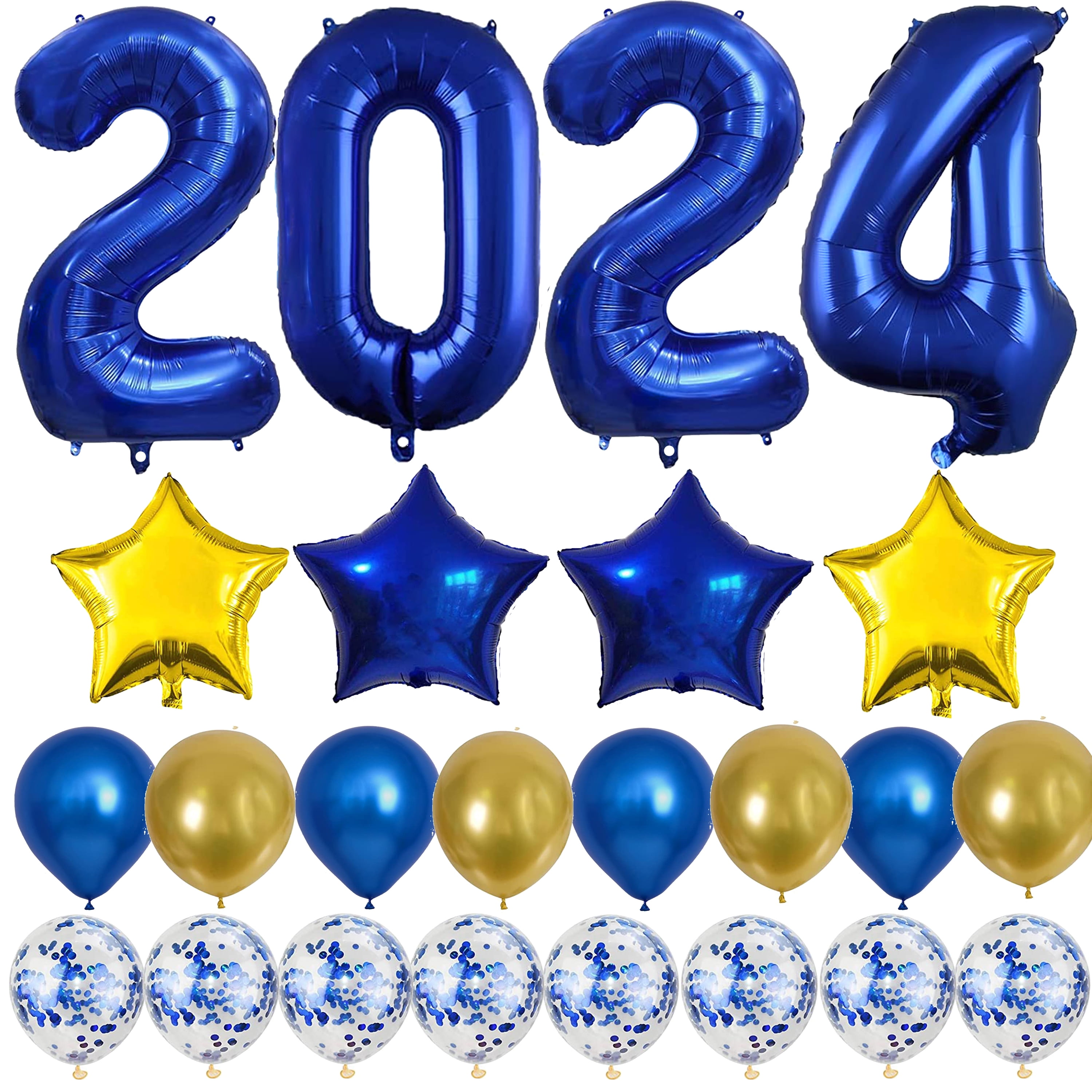 2025 Balloons 40 inch Blue Foil Number Balloons for 2025 New Year Eve