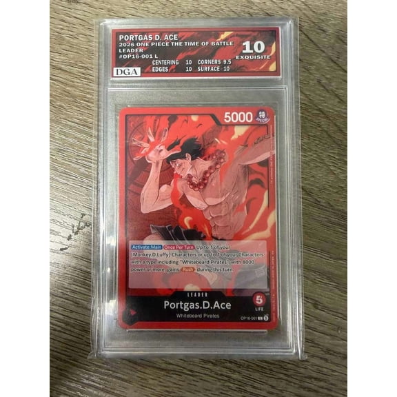 2024 Bandai One Piece Card Game One Piece The Time of Battle Portgas D Ace Leader Special OP16-001 DGA 10