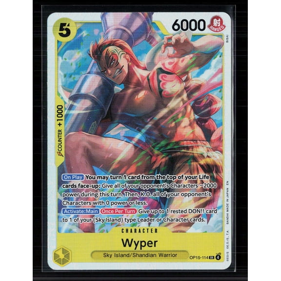 2024 Bandai One Piece Card Game Wings Of The Captain Wyper Holo SR Alternate Art Trading Card