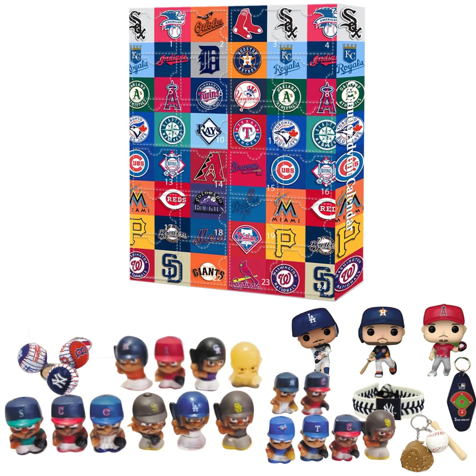 2024 Baseball Advent Calendar Christmas Gifts 24pcs Baseball Player