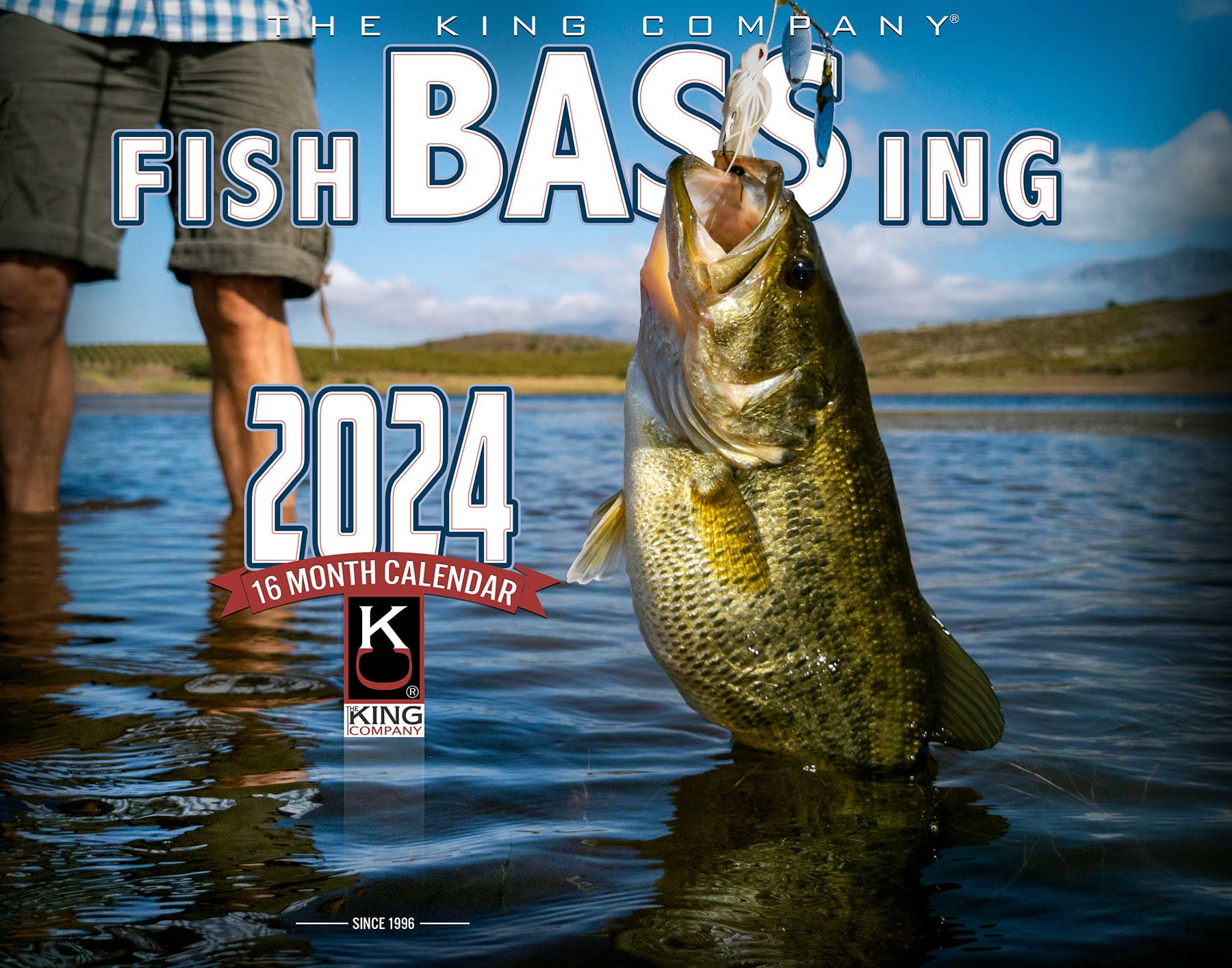 2024 Bass Fishing Wall Calendar 16Month XLarge Size 14x22, Best