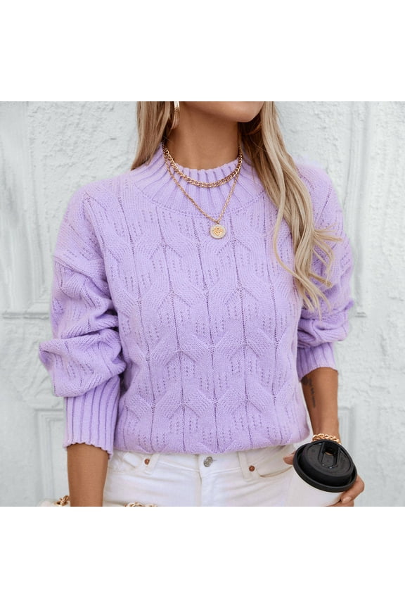 2024 Big Clearance Clearance Black and Friday Oversized Sweaters Womens Plus Size Fayshow0 Women'S Casual Round Neck Long Sleeve Sweater Knitted Stripe Loose Blouse Tops