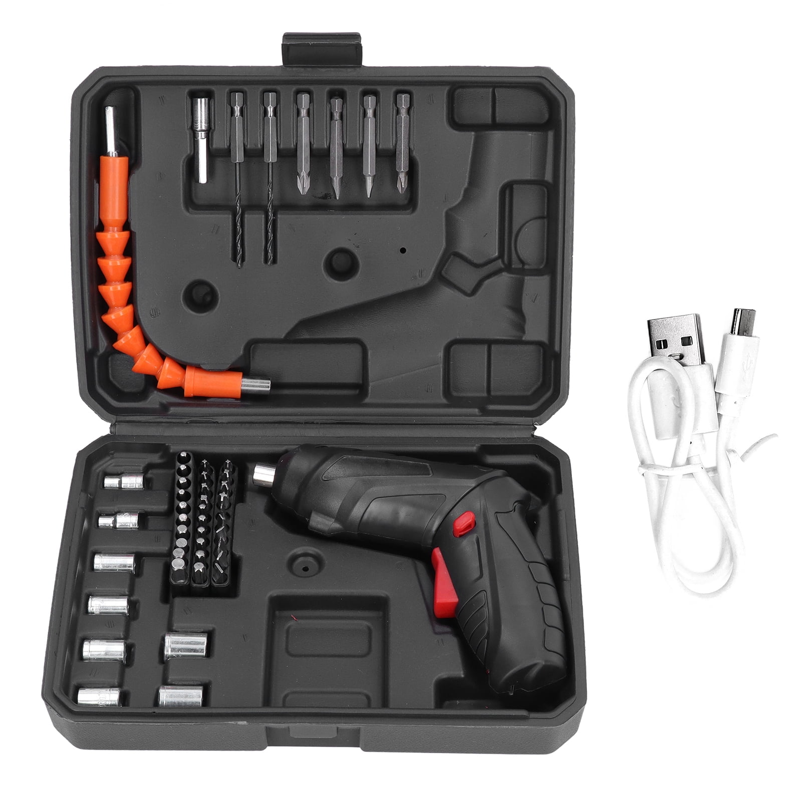 2024 Big sale Electric Screwdriver Mini Foldable USB Lithium Battery Rechargeable Screwdriver Set 3.6V Black Walmart