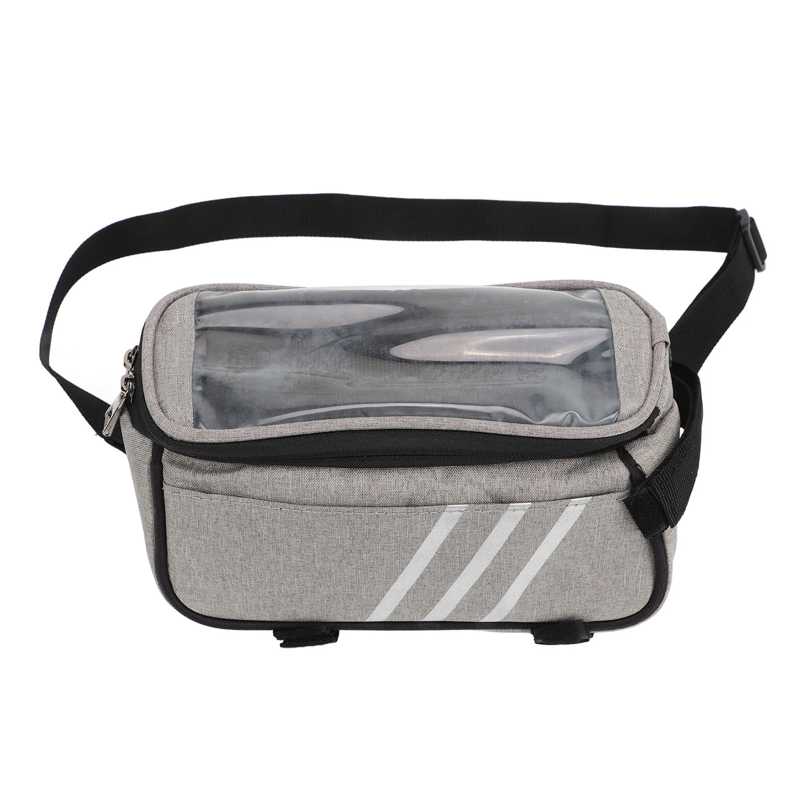 2024 Bike Phone Front Frame Bag Grey 600D Frosted Cloth Large Capacity