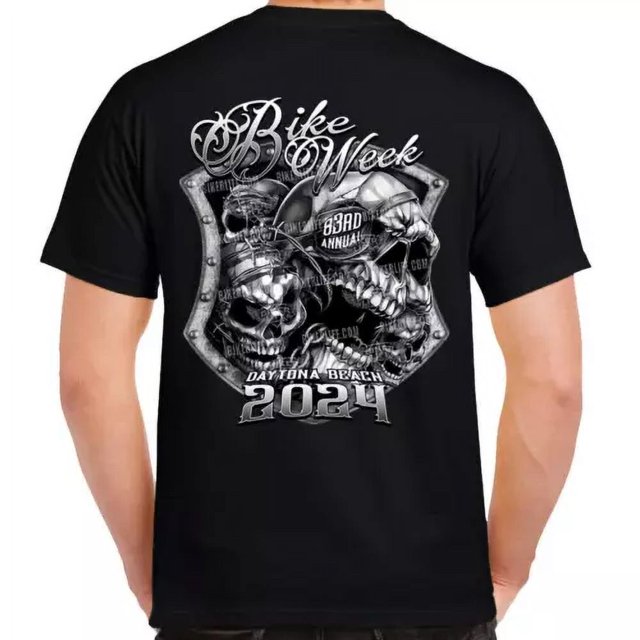 2024 Bike Week Daytona Beach Medieval Skull Shield Tshirt Hot Trending