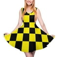 thumbnail image 1 of 2024 Black And Green Two T Dress Mod Checkers Pretty Dresses High Waist Street Fashion Skate Dress Summer Women Oversized Vestidos, 1 of 7